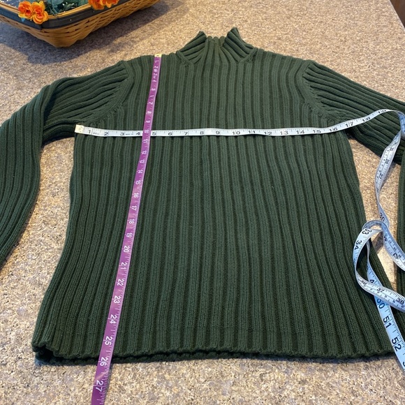 Express Knit Sweater 100% Cotton Dark Green Medium - Picture 7 of 12